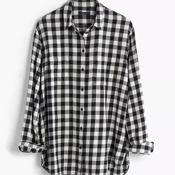 🚫SOLD🚫Madewell Flannel Oversized Boyshirt top - Picture 2 of 2